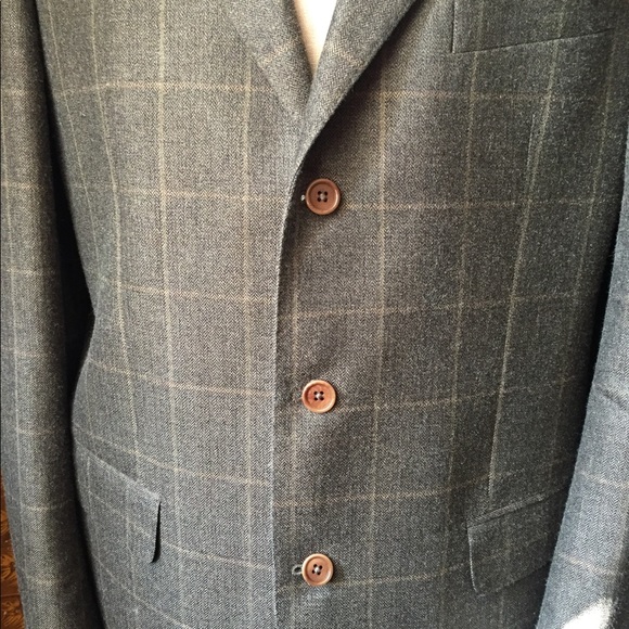 Silk Gian Luca men’s window pane jacket - Picture 7 of 8
